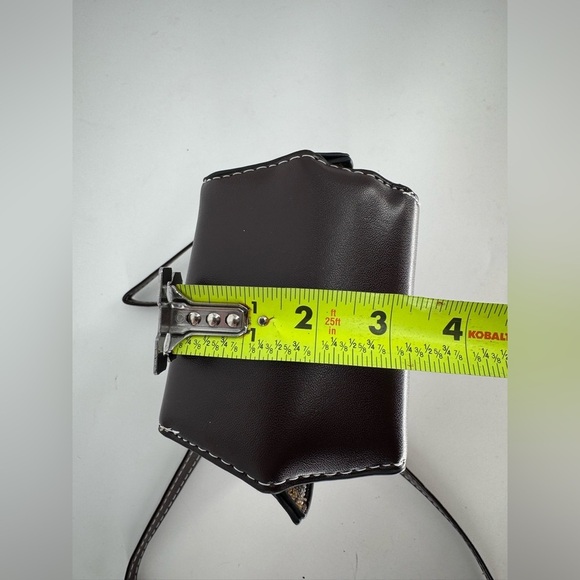 Fosidiri Brown and Gold Mini Hard Shell Monogram Crossbody Purse - Picture 12 of 12